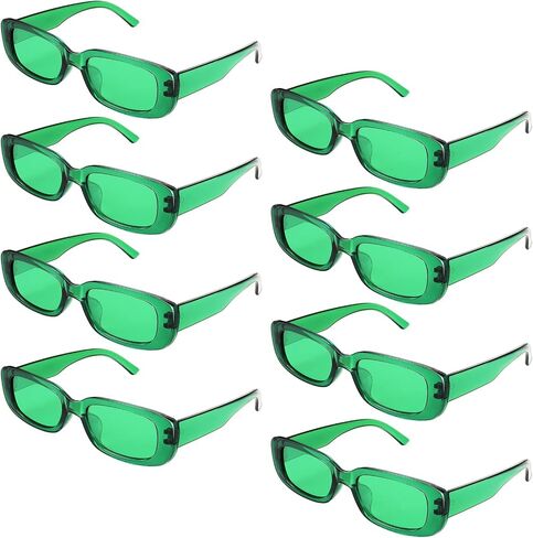 8 Pairs St Patrick's Day Green Sunglasses Rectangle Sunglasses Irish Retro Sunglasses Vintage Square Sunglasses for Men Women St Patrick's Day Party Favor Gift Supplies in Saudi Arabia