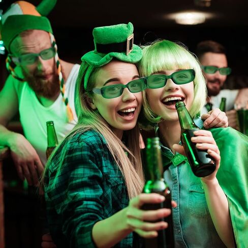 8 Pairs St Patrick's Day Green Sunglasses Rectangle Sunglasses Irish Retro Sunglasses Vintage Square Sunglasses for Men Women St Patrick's Day Party Favor Gift Supplies in Saudi Arabia