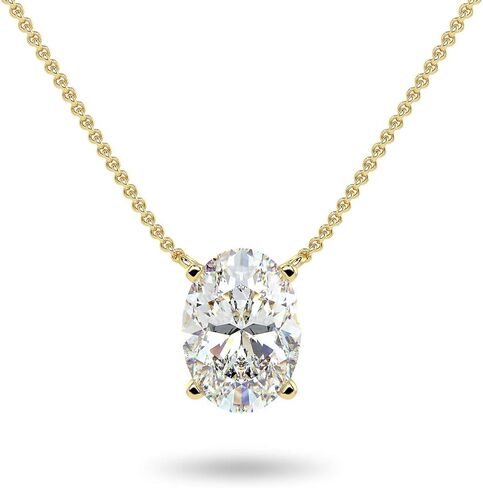 قلادة من 1/3 إلى 1 1/2 قيراط من الألماس البيضاوي سوليتير للنساء I 14k قلادة ذهبية (G-H، VS1-VS2، cttw) I 16 إلى 18 بوصة سلسلة قابلة للتعديل ومشبك مخلب جراد البحر in Kuwait