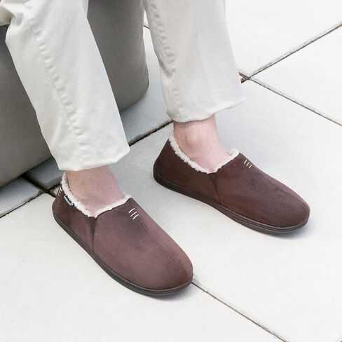 isotoner Men's Recycled Microsuede Nigel Eco Slippers with Advanced Memory Foam and Berber Lining in Saudi Arabia