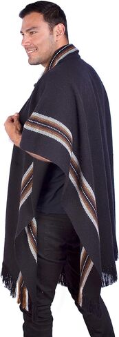 INTI ALPACA Collar Alpaca Poncho for Men - Genuine Alpaca Wool - Winter Cloak Cape - Western Serape in Saudi Arabia