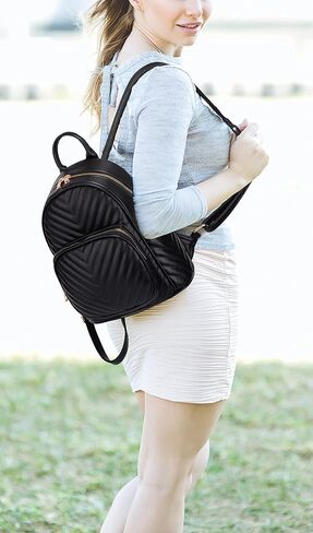 يو تي او حقيبة ظهر للنساء من الجلد النباتي المبطن حقيبة كتف للسفر حقيبة كتف عصرية للسيدات in Kuwait