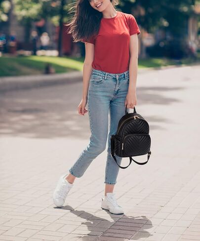 يو تي او حقيبة ظهر للنساء من الجلد النباتي المبطن حقيبة كتف للسفر حقيبة كتف عصرية للسيدات in Kuwait