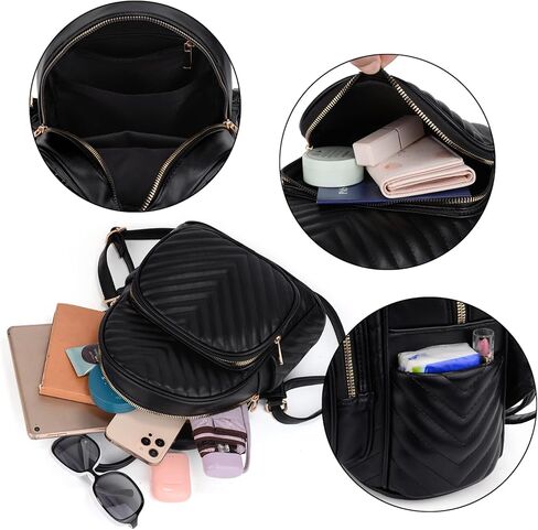 يو تي او حقيبة ظهر للنساء من الجلد النباتي المبطن حقيبة كتف للسفر حقيبة كتف عصرية للسيدات in Kuwait