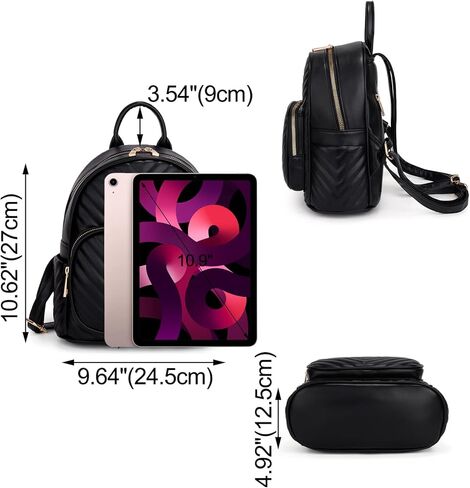 يو تي او حقيبة ظهر للنساء من الجلد النباتي المبطن حقيبة كتف للسفر حقيبة كتف عصرية للسيدات in Kuwait