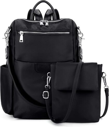 UTO Women Backpack Purse Oxford Waterproof Cloth Nylon Ladies Rucksack Detachable Crossbody Shoulder Bag E Purple in Saudi Arabia