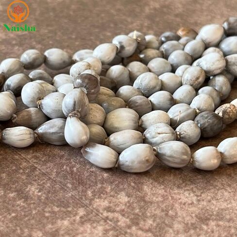 قلادة/قلادة مالا/خرزة بيضاء Vaijanti Mala الأصلية، مصنوعة يدويًا من Japa/Meditation Mala/Vashikaran جاذبية وDevi Siddhi 108 خرزة مع شرابة Rudraksha in Kuwait