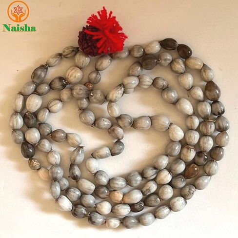 قلادة/قلادة مالا/خرزة بيضاء Vaijanti Mala الأصلية، مصنوعة يدويًا من Japa/Meditation Mala/Vashikaran جاذبية وDevi Siddhi 108 خرزة مع شرابة Rudraksha in Kuwait