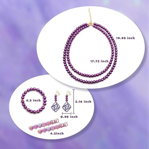 FUMY Asha Princess Accessories Princess Girls Asha Dress Up Accessories Set Birthday Party Gifts Princess Necklace Bracelet Earrings in Kuwait