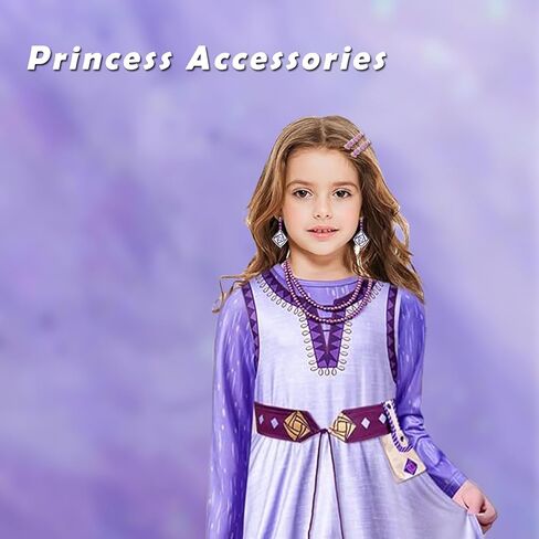FUMY Asha Princess Accessories Princess Girls Asha Dress Up Accessories Set Birthday Party Gifts Princess Necklace Bracelet Earrings in Kuwait