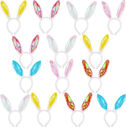 14 Pack Easter Bunny Ears Headband Plush Easter Rabbit Ears Cute Plush Rabbit Headband for Kids Girls Adults Bunny Cosplay Costume Accessories in Saudi Arabia