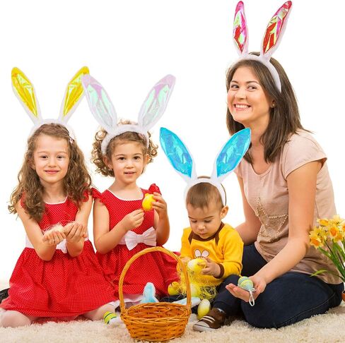 14 Pack Easter Bunny Ears Headband Plush Easter Rabbit Ears Cute Plush Rabbit Headband for Kids Girls Adults Bunny Cosplay Costume Accessories in Saudi Arabia