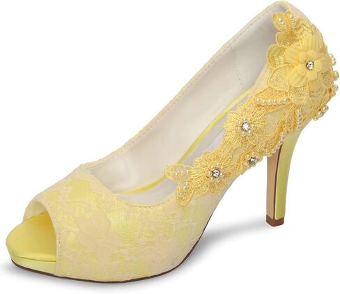 Bridal Shoes Lace Wedding Shoes Lace Peep Toe High Heel Bridal Shoes in Saudi Arabia