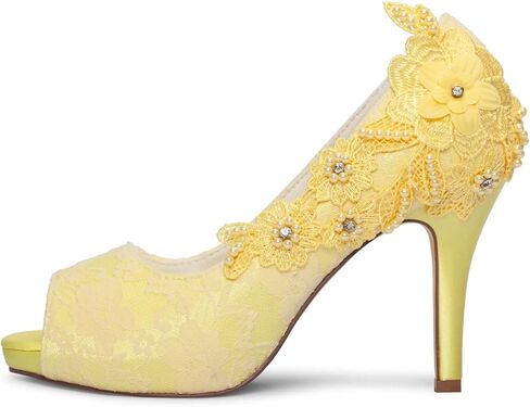 Bridal Shoes Lace Wedding Shoes Lace Peep Toe High Heel Bridal Shoes in Saudi Arabia