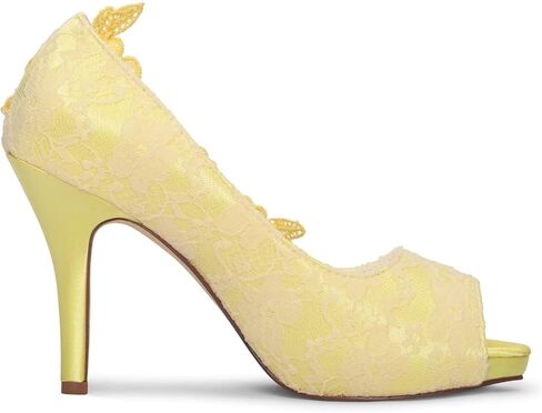 Bridal Shoes Lace Wedding Shoes Lace Peep Toe High Heel Bridal Shoes in Saudi Arabia