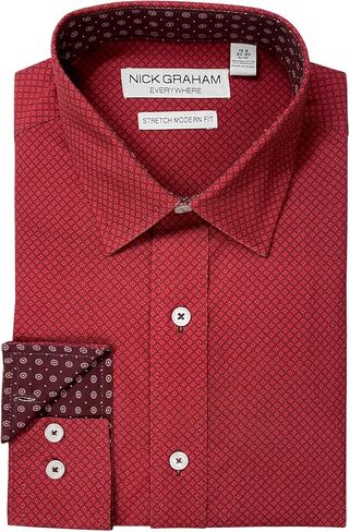 Nick Graham mens Traveler Wrinkle-resistant Stretch Dress Shirt Dress Shirt in Kuwait