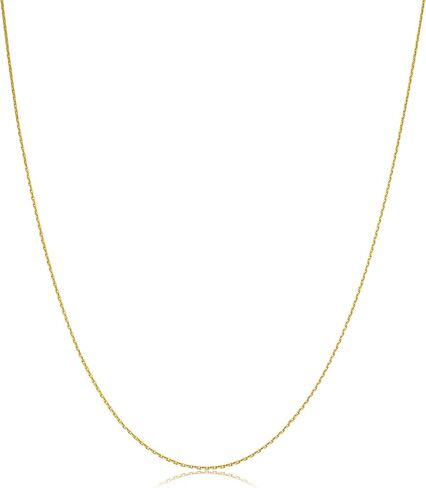 Kooljewelry 10k Yellow Gold 0.6 mm Diamond-cut Cable Chain Necklace (16, 18, 20 or 24 inch) in Saudi Arabia