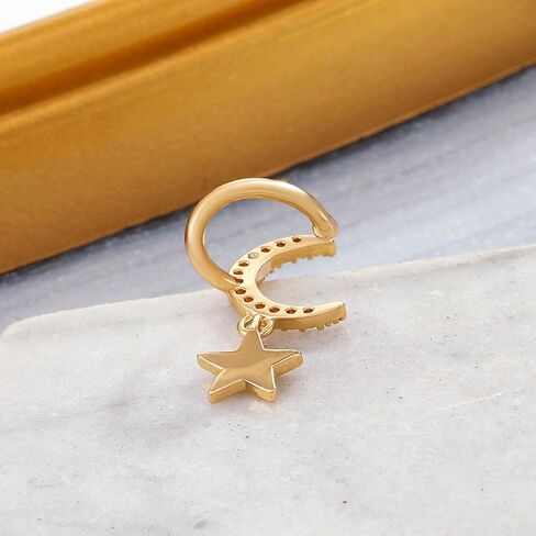 كريستال ستار الأذن كليب القرط واحد الفضة نجمة الشمال الكفة التفاف القرط بيان نجمة غير ثقب الغضروف كليب على القرط حجر الراين نجمة الزاحف أقراط مجوهرات للنساء والفتيات in Kuwait