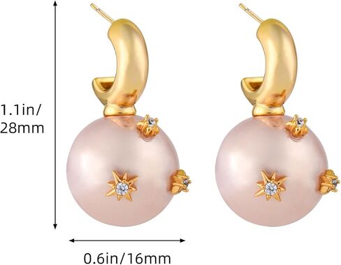Freshwater Cultured Pearl Earrings for Women 18K Gold plated cooper Pearl Drop Earrings Dangle Small Huggie Hoop Earrings Bridesmaid Earrings Wedding Jewelry in Saudi Arabia