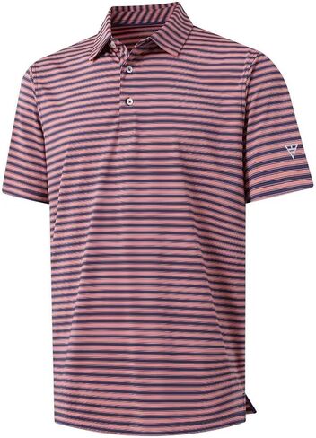 M MAELREG Golf Shirts for Men Short Sleeve Dry Fit Casual Striped Performance Moisture Wicking Collared Mens Polo Shirts in Saudi Arabia