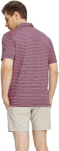 M MAELREG Golf Shirts for Men Short Sleeve Dry Fit Casual Striped Performance Moisture Wicking Collared Mens Polo Shirts in Saudi Arabia