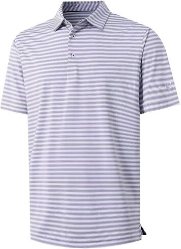 M MAELREG Golf Shirts for Men Short Sleeve Dry Fit Casual Striped Performance Moisture Wicking Collared Mens Polo Shirts in Saudi Arabia