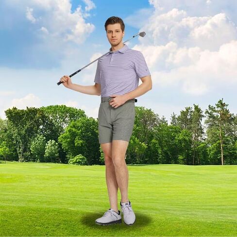 M MAELREG Golf Shirts for Men Short Sleeve Dry Fit Casual Striped Performance Moisture Wicking Collared Mens Polo Shirts in Saudi Arabia