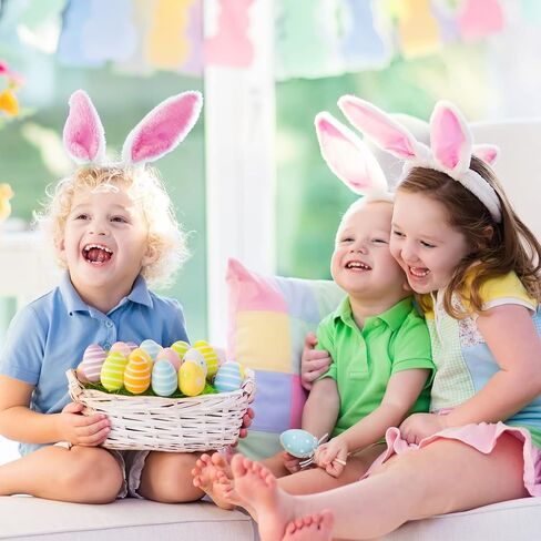 36 Pieces Easter Bunny Ears Kit Plush Bunny Ears Headbands Bow Tie and Tail Easter Rabbit Ear Hairband Cute Spring Costume Accessories Kit for Kid's Easter Party Favors in Saudi Arabia