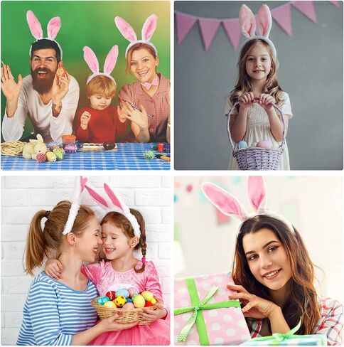 36 Pieces Easter Bunny Ears Kit Plush Bunny Ears Headbands Bow Tie and Tail Easter Rabbit Ear Hairband Cute Spring Costume Accessories Kit for Kid's Easter Party Favors in Saudi Arabia