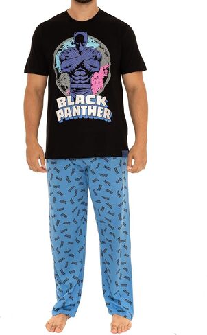 Marvel Mens Pajamas Black Panther Blue LARGE in Saudi Arabia