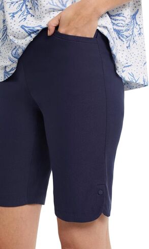 Tribal Women's Flatten IT Pull ON Short W/SNAP Slit, Deepblue, 0 in Saudi Arabia