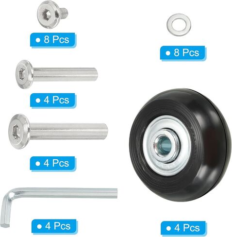 PATIKIL Replacement Luggage Suitcase Wheels Repair Kit, 40mmx18mm Wear-Resistant & Mute Swivel Caster Wheels in Saudi Arabia