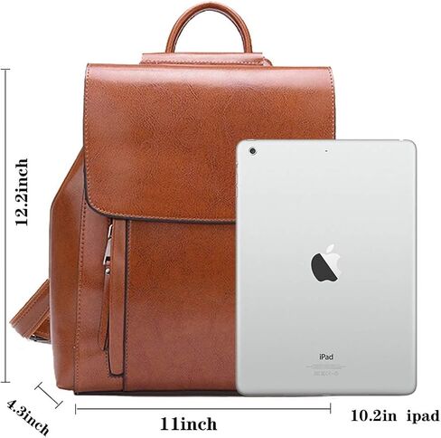 Women's Fashion Purse Backpack Multipurpose Design Shoulder Bag and Zipper Purse Genuine Leather Anti-theft Travel bag (Brown) in Saudi Arabia