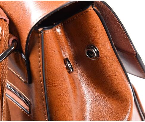 Women's Fashion Purse Backpack Multipurpose Design Shoulder Bag and Zipper Purse Genuine Leather Anti-theft Travel bag (Brown) in Saudi Arabia