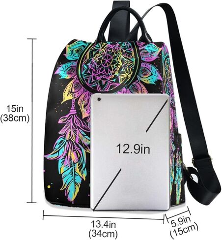 ALAZA African Print Geometric Pattern Ethnic Brown Backpack Purse for Women Anti Theft Fashion Back Pack Shoulder Bag in Saudi Arabia
