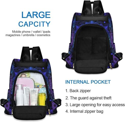 ALAZA African Print Geometric Pattern Ethnic Brown Backpack Purse for Women Anti Theft Fashion Back Pack Shoulder Bag in Kuwait