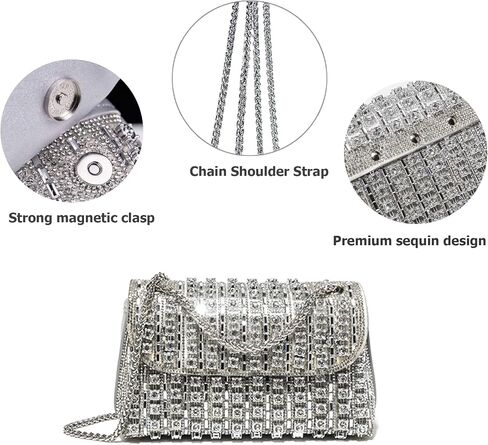 Rhinestones Clutch Purses for Women Chain Shoulder Bags Sparkly Evening Bags for Cocktail Prom Party Wedding in Saudi Arabia