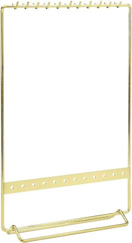 MyGift Modern Brass مطلي معدن سلك مجوهرات قلادة، أقراط وسوار منضدي فانيتي عرض حامل in Saudi Arabia