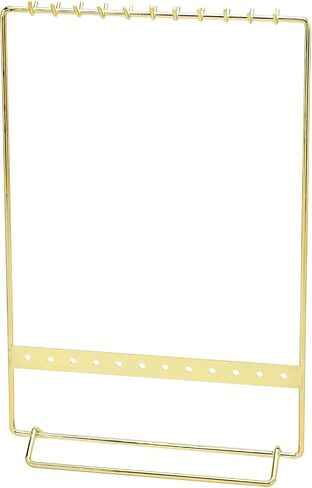 MyGift Modern Brass مطلي معدن سلك مجوهرات قلادة، أقراط وسوار منضدي فانيتي عرض حامل in Saudi Arabia