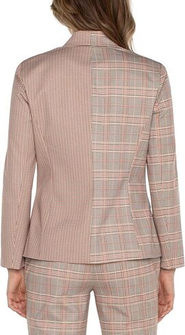 Liverpool Women's Petite Half Double Breasted Blazer Glen Plaid Ponte in Kuwait