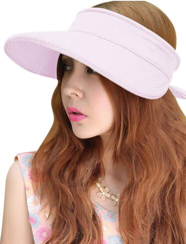 HINDAWI Sun Hats for Women with UV Protection Wide Brim Sun Hat Visor Summer Beach Outdoor Foldable Womens Cap in Kuwait