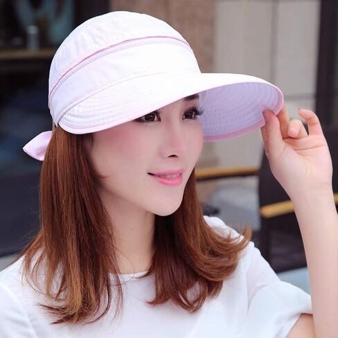 HINDAWI Sun Hats for Women with UV Protection Wide Brim Sun Hat Visor Summer Beach Outdoor Foldable Womens Cap in Kuwait