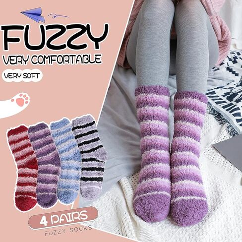 جوارب نسائية من الصوف تتسم بأنها سميكة حرارية ثقيلة زغبية مطبوع عليها للتمتع بشتاء دافئ - طقم للطقس البارد مكون من 5 أزواج in Kuwait