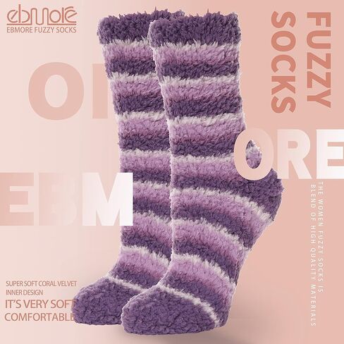 جوارب نسائية من الصوف تتسم بأنها سميكة حرارية ثقيلة زغبية مطبوع عليها للتمتع بشتاء دافئ - طقم للطقس البارد مكون من 5 أزواج in Kuwait