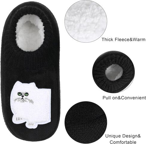 ZYZX Cat Slipper Socks for Women with Grippers Non Slip Winter Warm Knit Slippers Cozy Soft Fun Fuzzy House Socks Cute Christmas Socks Funny Gifts Ideas in Saudi Arabia