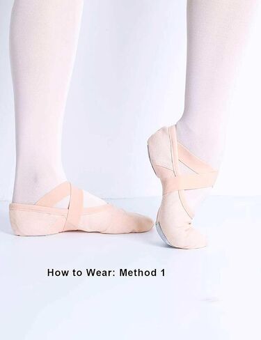 أحذية الباليه النسائية المرنة من القماش الكتاني من Daydance للمراهقين، شباشب رقص ناعمة مقسمة للجمباز واليوجا in Kuwait