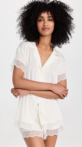 Eberjey Women's Malou Lace Shorts PJ Set in Kuwait
