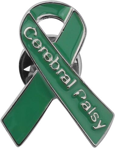 Cerebral Palsy Awareness Ribbon Pin Cerebral Palsy Awareness Month Gifts Green Ribbon Pin in Saudi Arabia