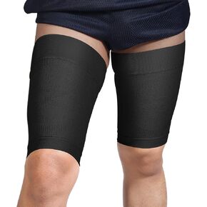 Thigh Compression Sleeves (Pair), Unisex, Hamstring Compression Sleeve for Quad & Groin Pain Relief & Recovery, Thigh Brace & Wrap Great for Running Sports & Injury, Upper Leg Sleeves Beige 3XL