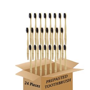 Bamboo Toothbrush Prepasted Disposable Toothbrsuh Soft Bristles Prepasted Toothbrush,Disposable Toothbrsuh (72 Pieces)